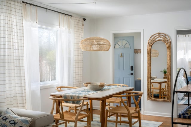 dining room featuring hardwood / wood-style floors and a wealth of natural light