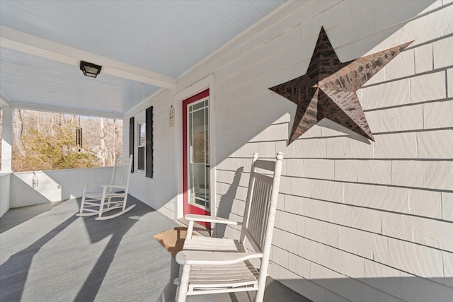 view of patio featuring covered porch