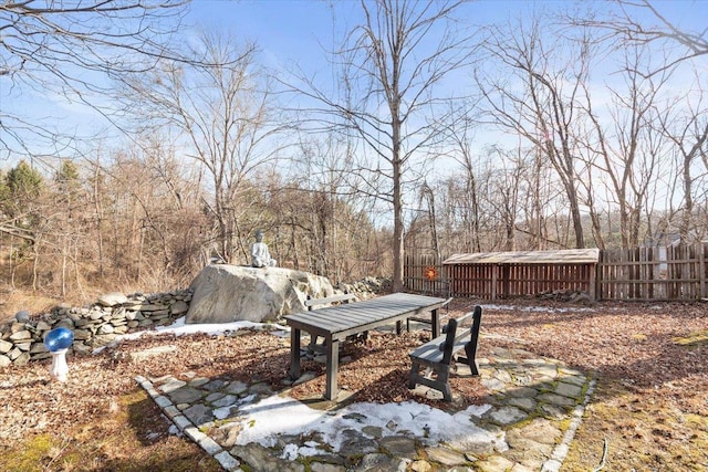 view of yard with fence