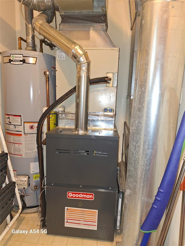 utilities featuring gas water heater