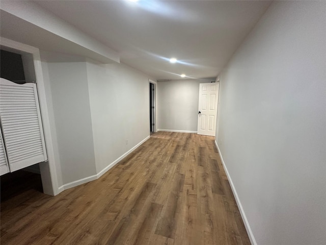 hall featuring wood-type flooring