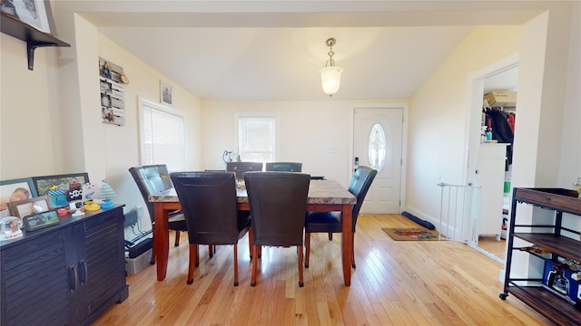 dining room with light hardwood / wood-style floors