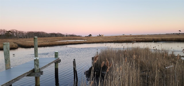 water view with a boat dock