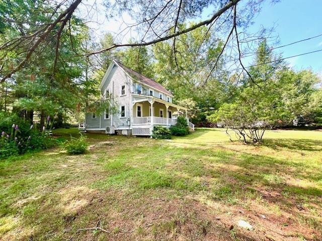 view of yard with a porch