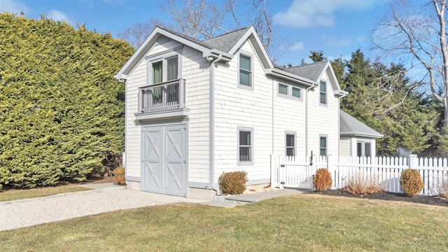 exterior space with a front lawn