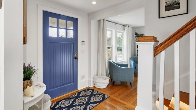 foyer featuring wood-type flooring