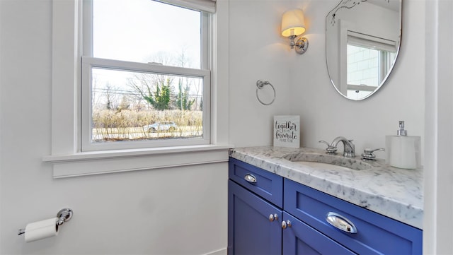 bathroom featuring vanity and a wealth of natural light