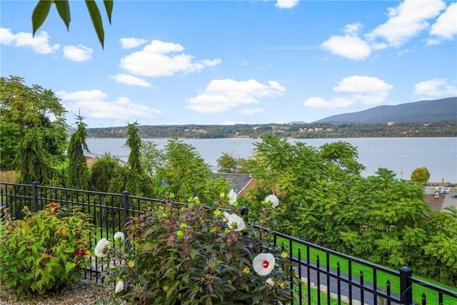 water view with a mountain view