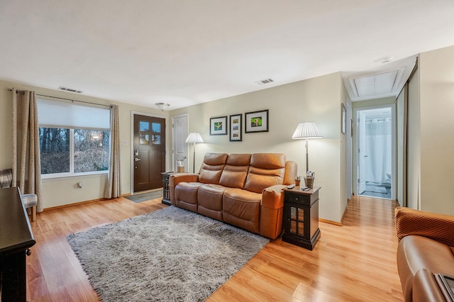 living room featuring hardwood / wood-style floors