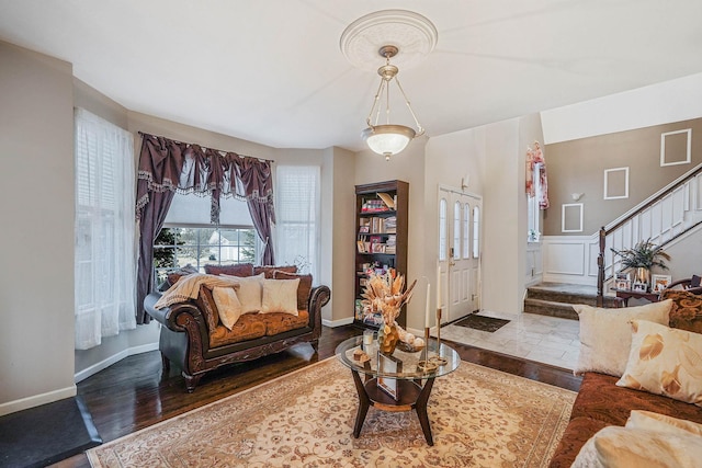 living room featuring hardwood / wood-style floors