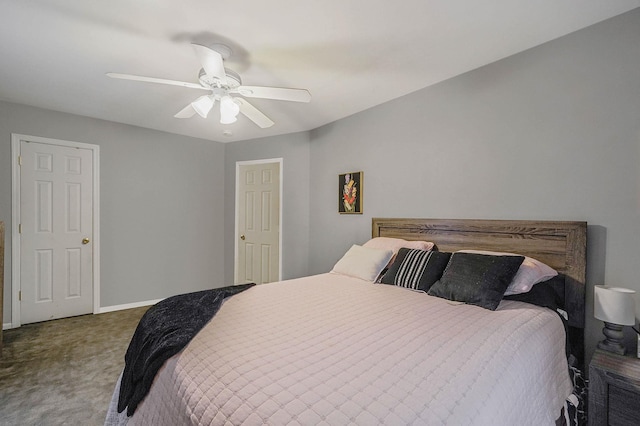 bedroom featuring ceiling fan