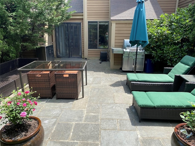 view of patio featuring area for grilling