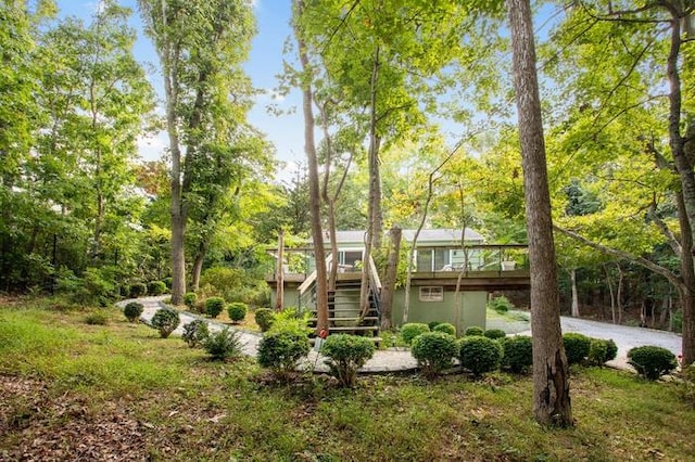 view of front of property featuring a deck