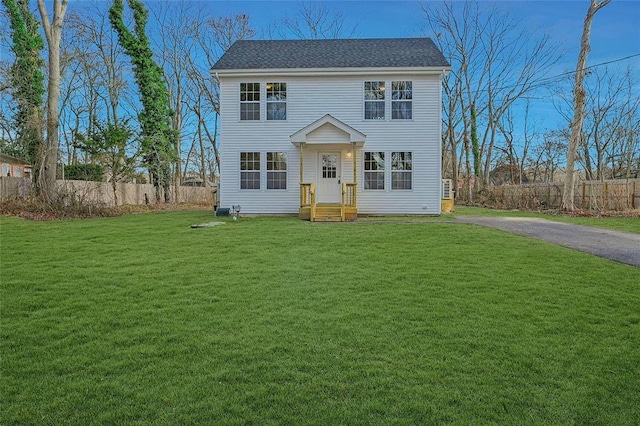 colonial house with a front yard