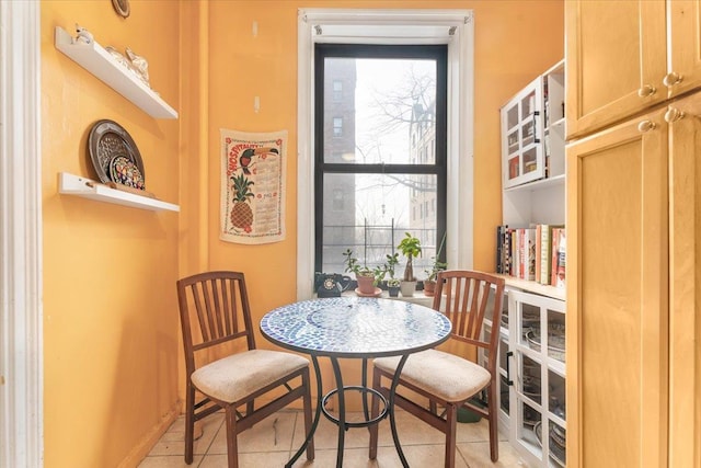 view of tiled dining room