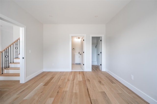 empty room featuring light wood-type flooring