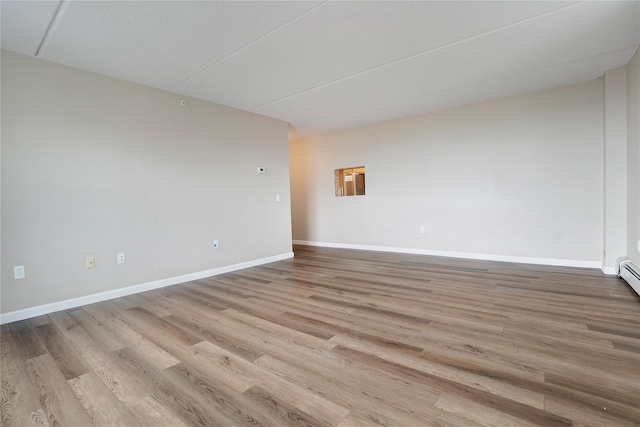 empty room featuring light wood-type flooring