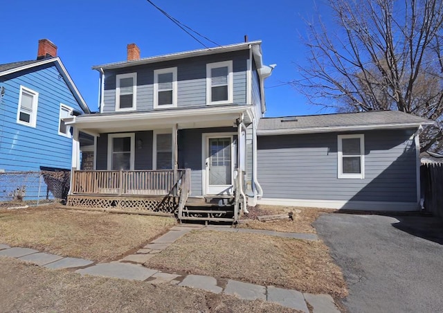 view of front of home featuring covered porch