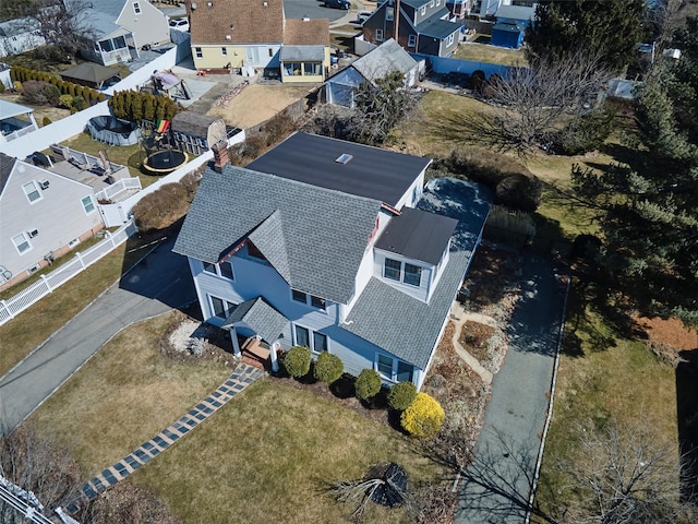 drone / aerial view with a residential view