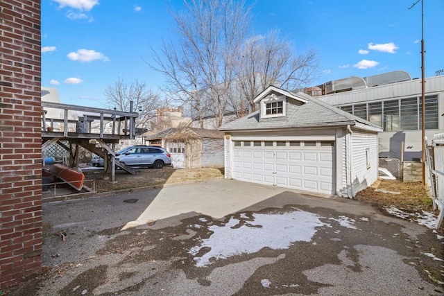 view of garage