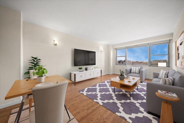 living room featuring light hardwood / wood-style flooring