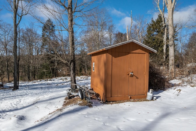 view of snow covered structure