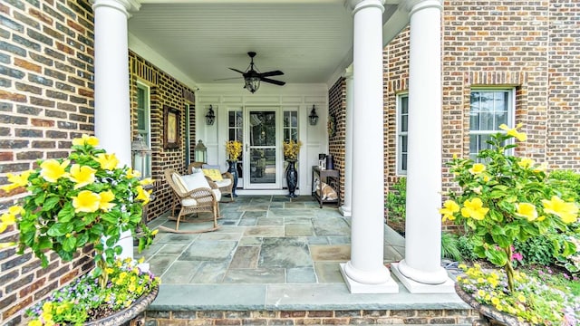 view of patio / terrace with ceiling fan