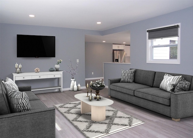 living room featuring hardwood / wood-style floors