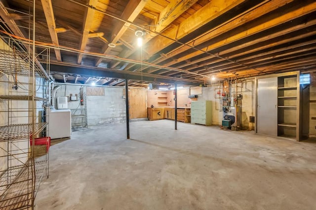 basement with washer / dryer