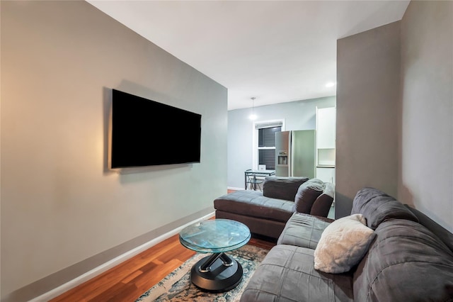 living room with wood-type flooring