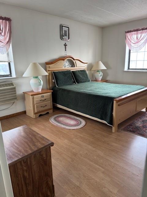 bedroom featuring light wood-type flooring