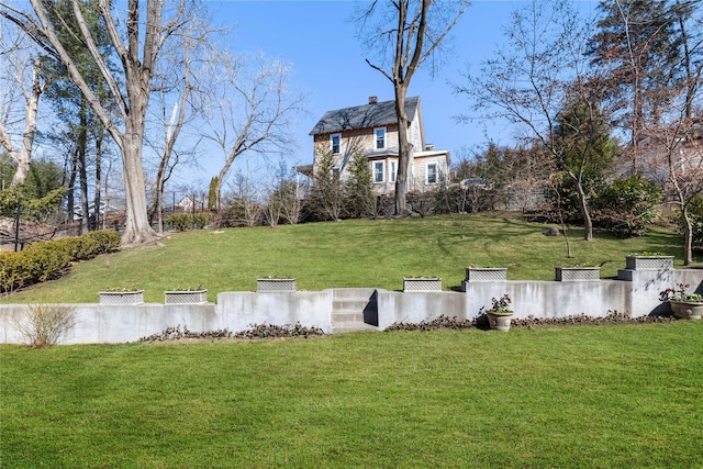 view of yard featuring fence