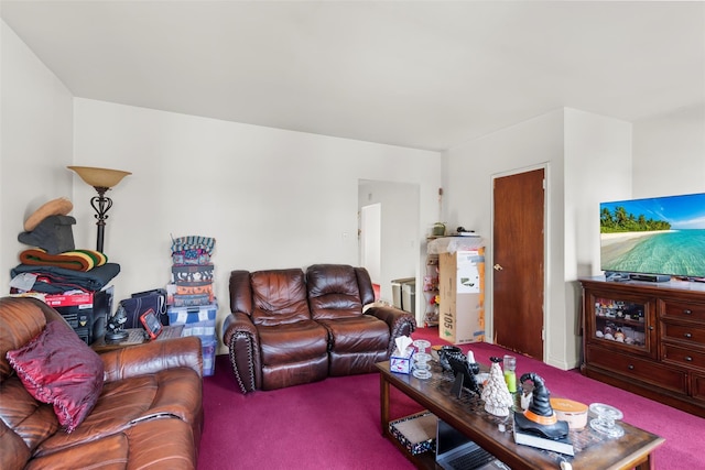 living room with carpet floors