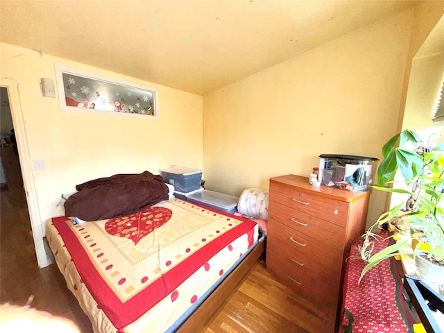 bedroom with wood-type flooring