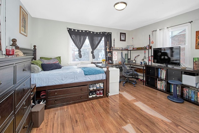 bedroom featuring light hardwood / wood-style flooring