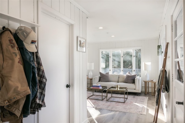 interior space featuring light hardwood / wood-style floors