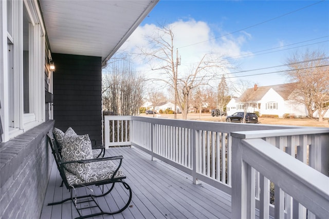 wooden deck with covered porch