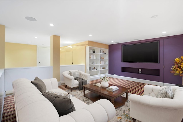 living room with wood-type flooring