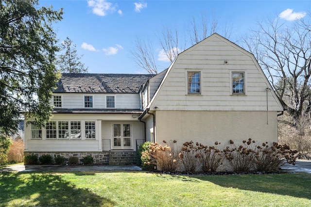 view of property with a front lawn