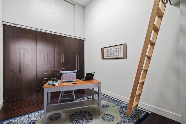 office featuring dark hardwood / wood-style flooring