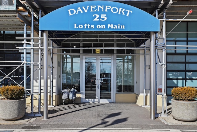 property entrance with french doors