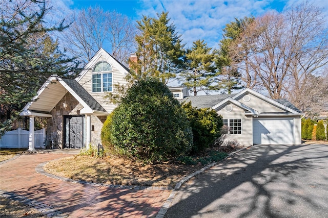 view of front of home with a garage