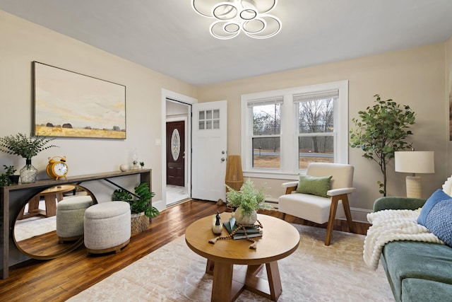 living room featuring hardwood / wood-style flooring