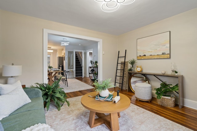 living room featuring hardwood / wood-style flooring