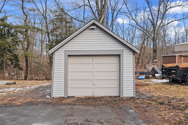 view of garage