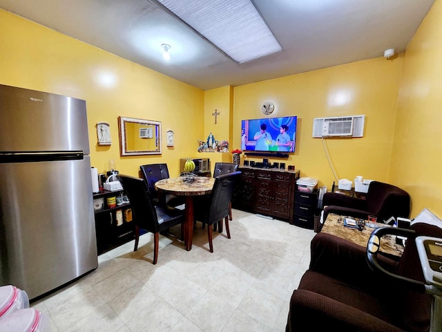 dining space with a wall unit AC