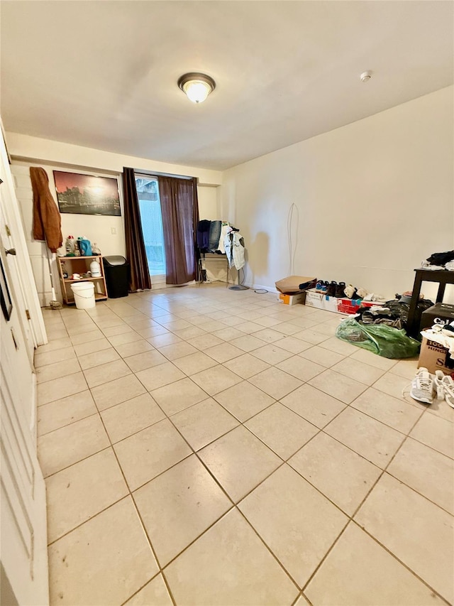 interior space with light tile patterned flooring