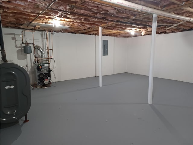 basement with electric panel