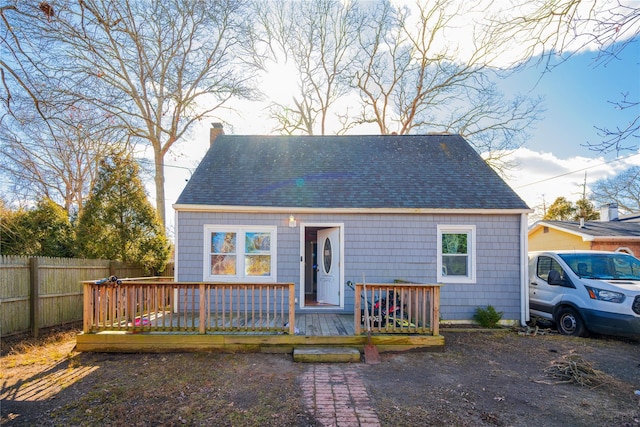 view of front facade featuring a deck