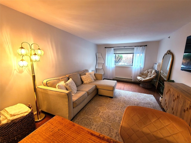 living room with wood-type flooring